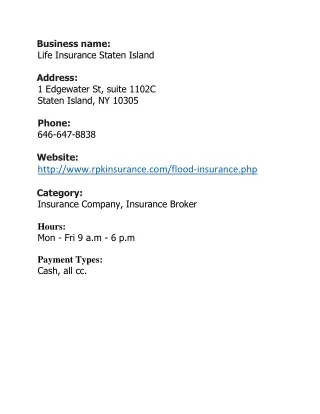 Life Insurance Staten Island
