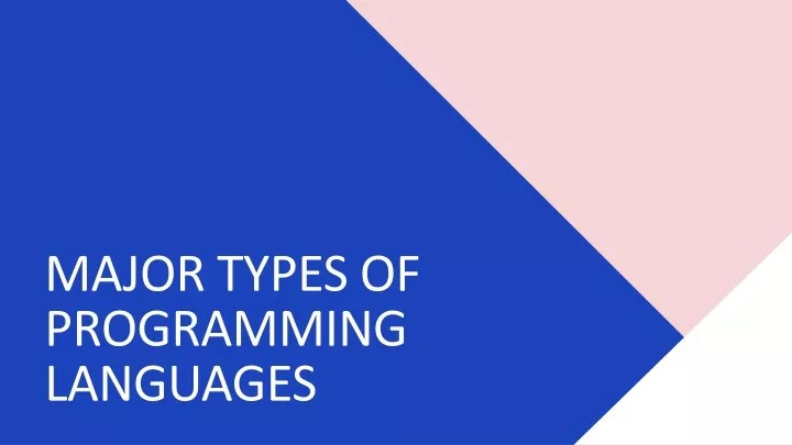 major types of programming languages