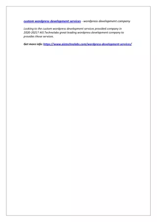 custom wordpress development services wordpress