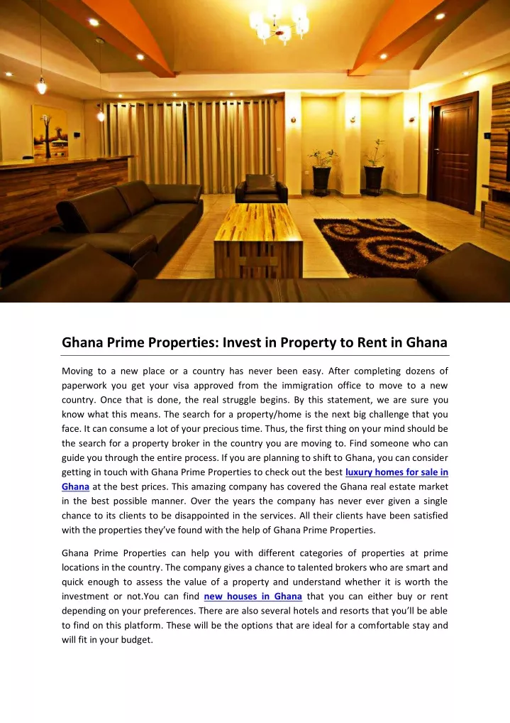 ghana prime properties invest in property to rent