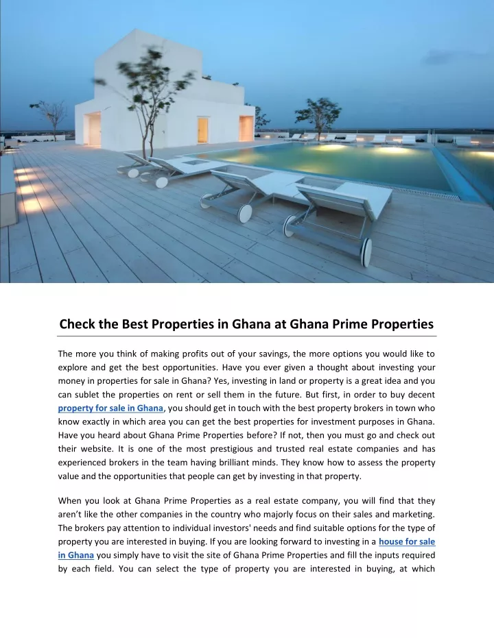 check the best properties in ghana at ghana prime