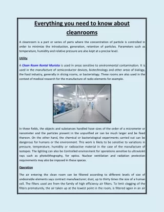 Everything you need to know about cleanrooms