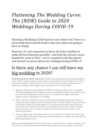 The (NEW) Guide to 2020 Weddings During COVID-19