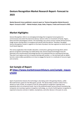 gesture recognition market research report