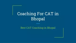 Coaching for CAT in Bhopal