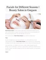 Facials for Different Seasons | Beauty Salon in Gurgaon - slide 1