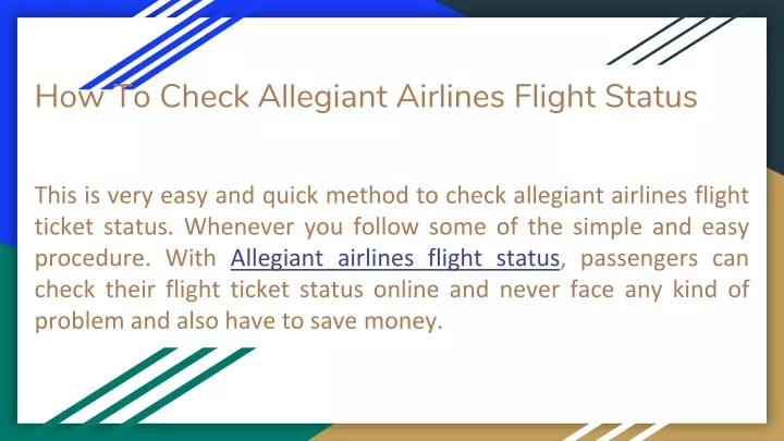 how to check allegiant airlines flight status