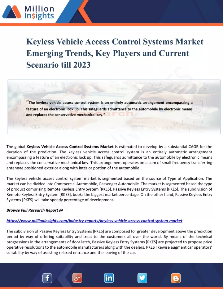 keyless vehicle access control systems market