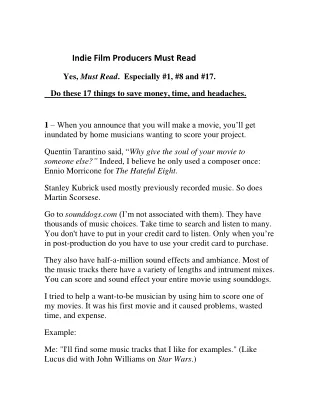 indie film producers must read