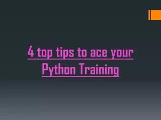 Tips to Ace in Python Training