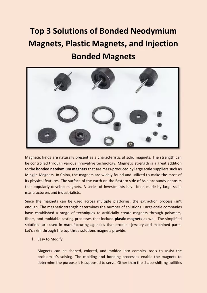 top 3 solutions of bonded neodymium magnets