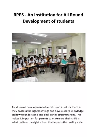 RPPS - An Institution for All Round Development of students