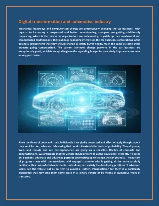 digital transformation and automotive industry