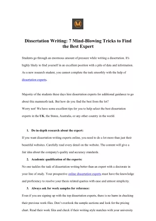 dissertation writing 7 mind blowing tricks