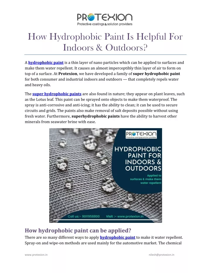how hydrophobic paint is helpful for indoors