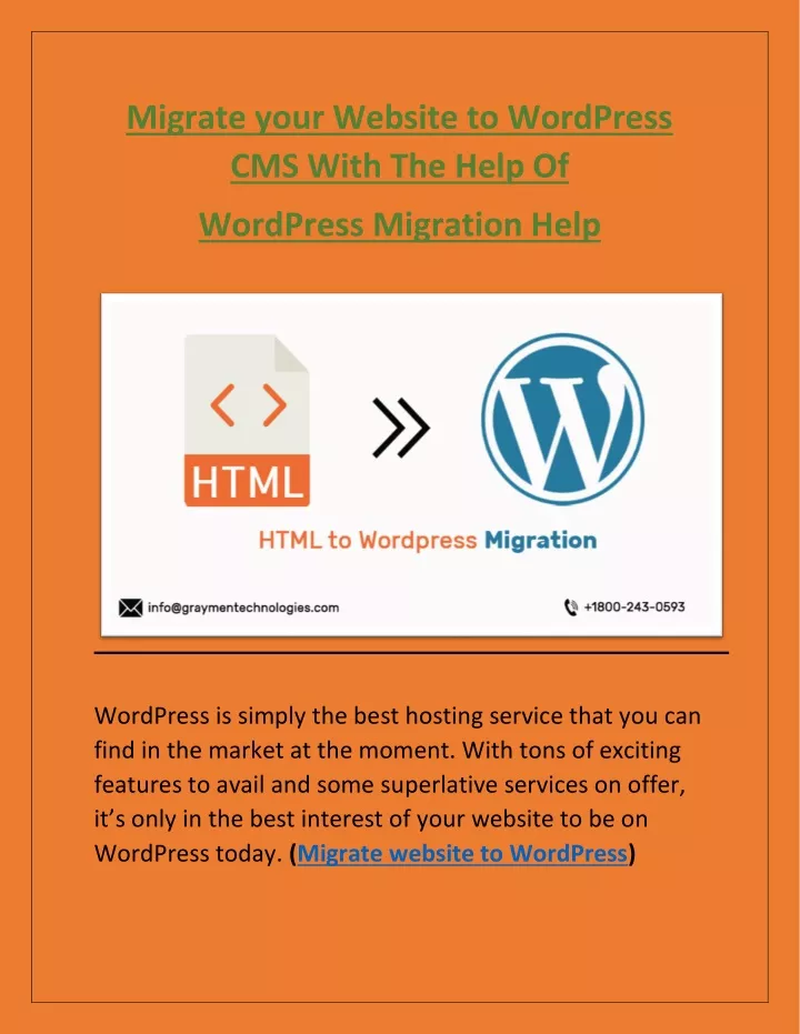 migrate your website to wordpress cms with