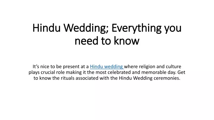 hindu wedding everything you need to know