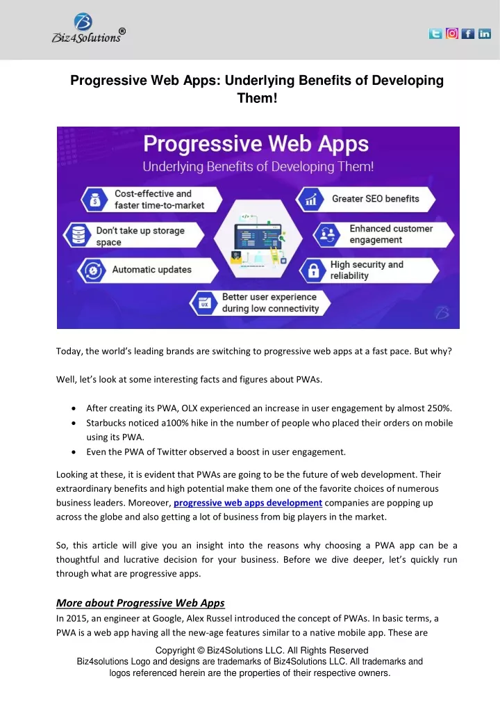 progressive web apps underlying benefits