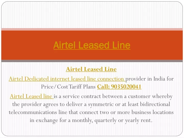 airtel leased line