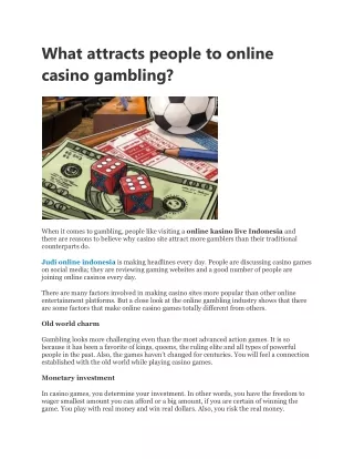 What attracts people to online casino gambling?