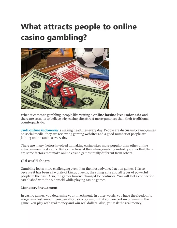 what attracts people to online casino gambling