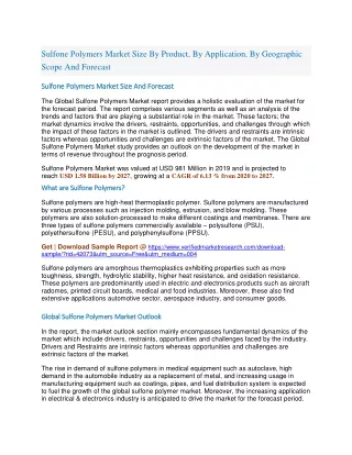 sulfone polymers market size by product