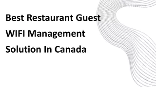 Best Restaurant Guest WIFI Management Solution In Canada