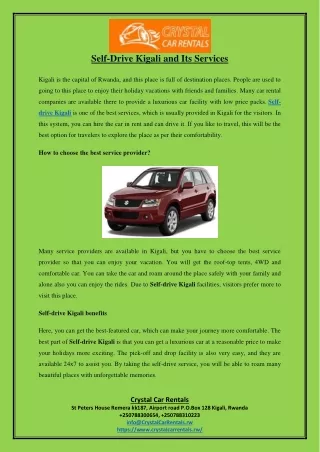 self drive kigali and its services