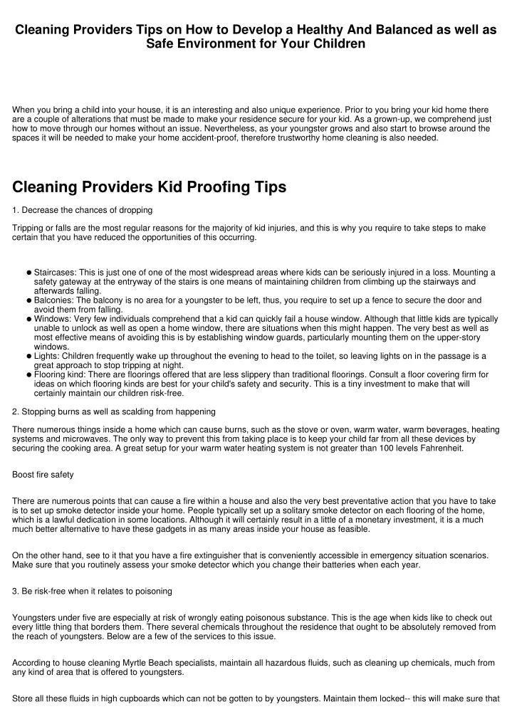 cleaning providers tips on how to develop