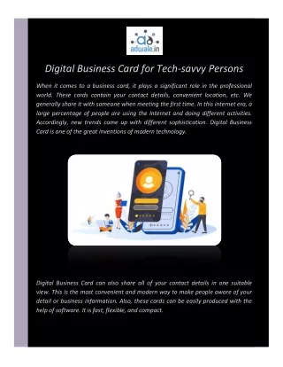 Digital Business Card for Tech-savvy Persons