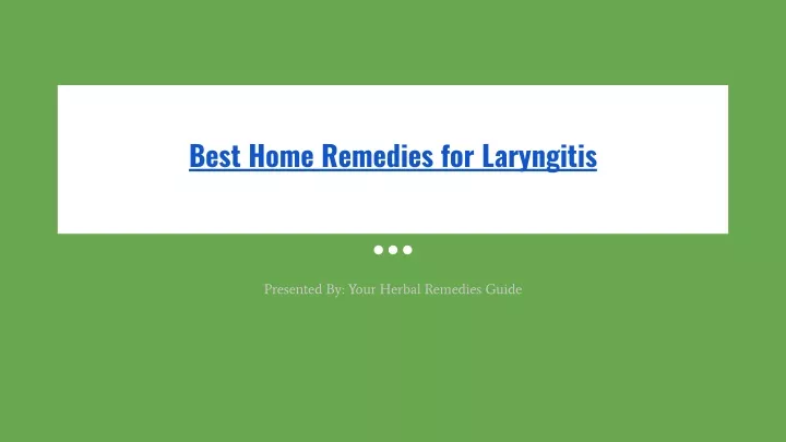 best home remedies for laryngitis