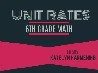 Unit Rates Presentation