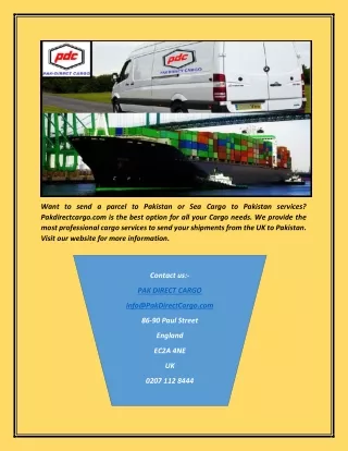 Pak Cargo | Pak Direct Cargo