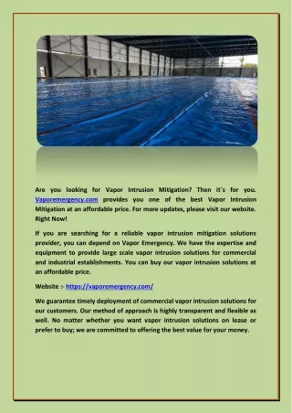 are you looking for vapor intrusion mitigation