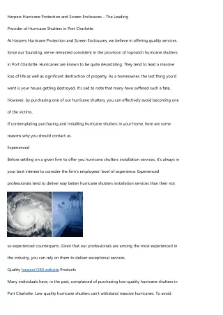 harpers hurricane protection and screen