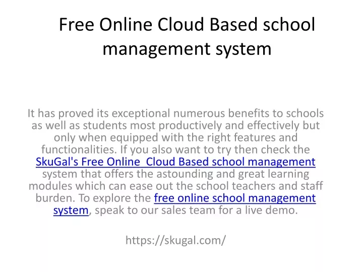 free online cloud based school management system