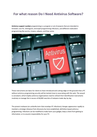 For what reason Do I Need Antivirus Software?