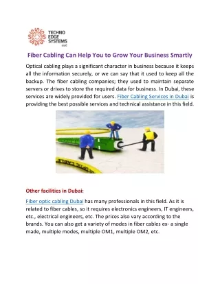 fiber cabling can help you to grow your business