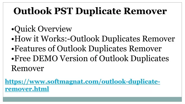 outlook pst duplicate remover