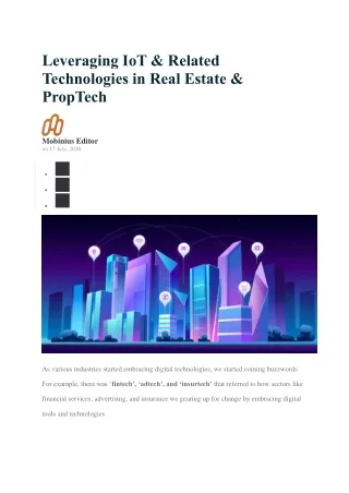 leveraging iot related technologies in real