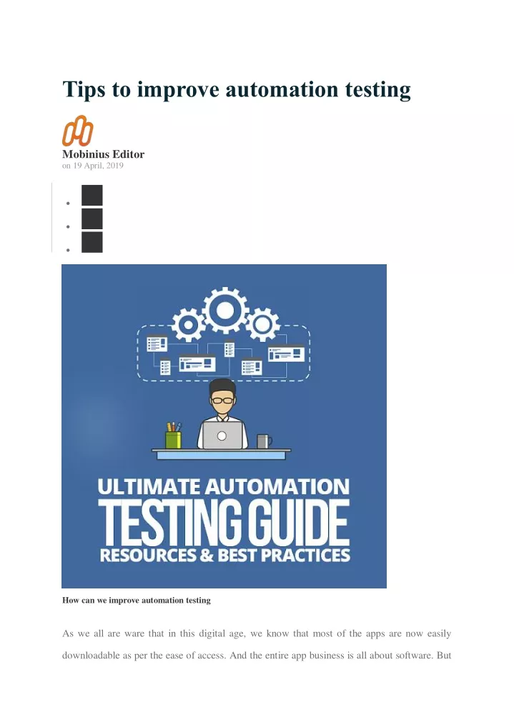 tips to improve automation testing