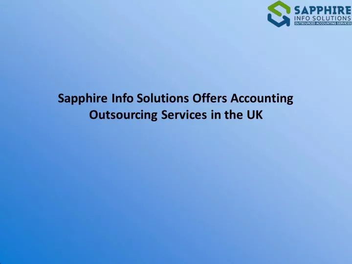 sapphire info solutions offers accounting