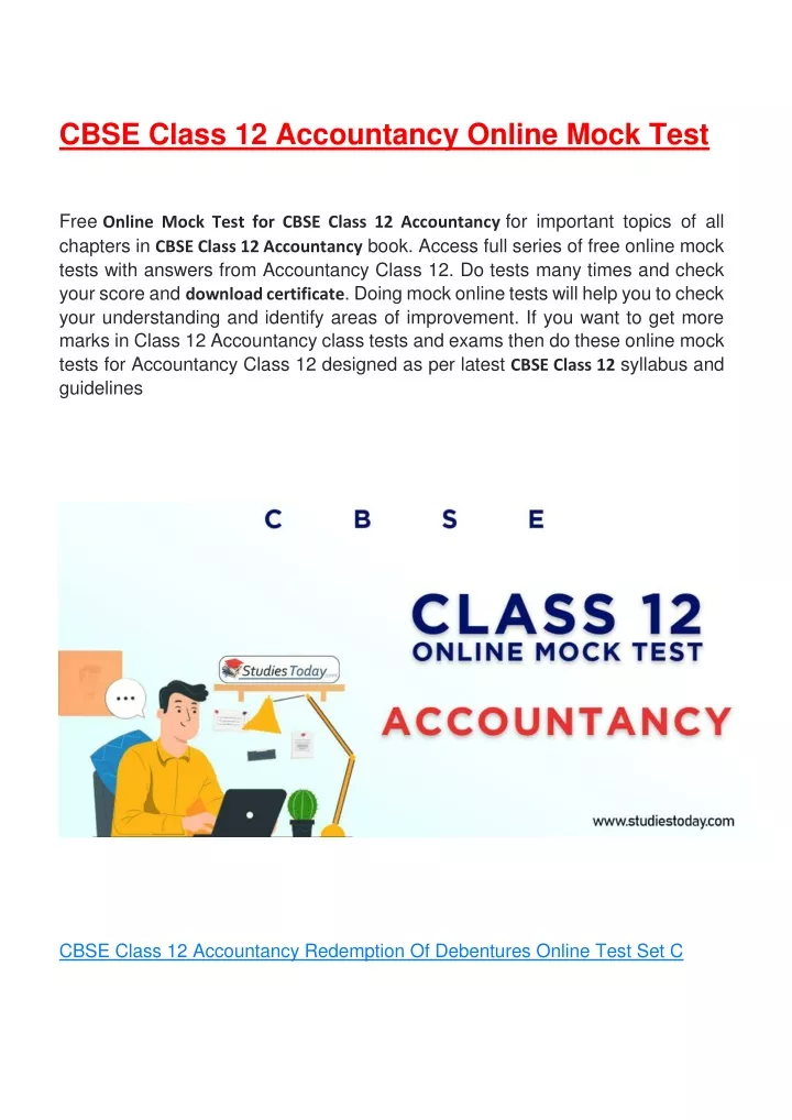 cbse class 12 accountancy online mock test