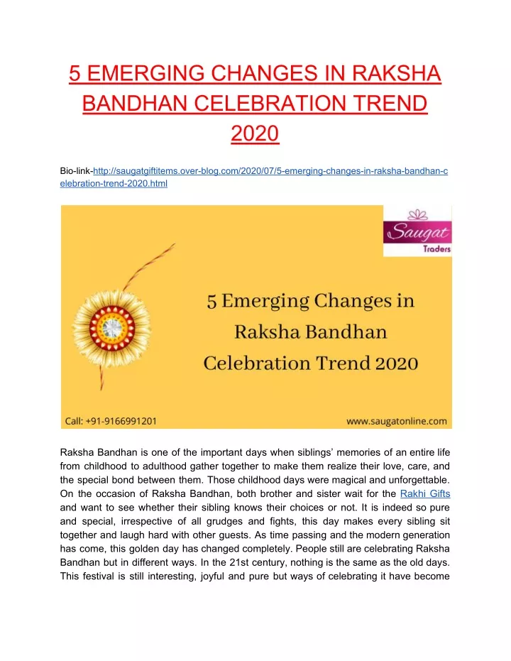 5 emerging changes in raksha bandhan celebration