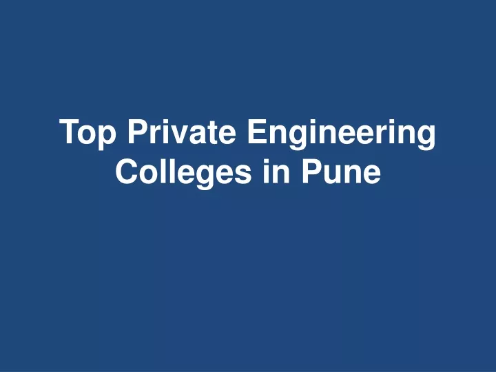 top private engineering colleges in pune
