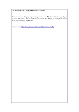 get best uber for tow trucks dispatch software