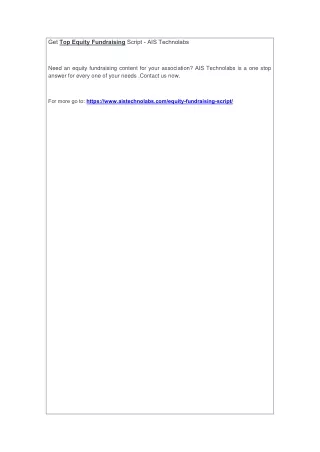 get top equity fundraising script ais technolabs