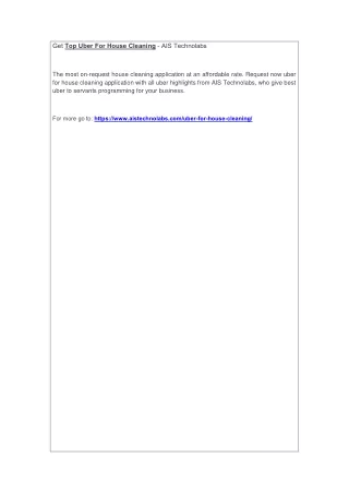 get top uber for house cleaning ais technolabs
