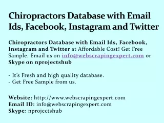 chiropractors database with email ids facebook instagram and twitter