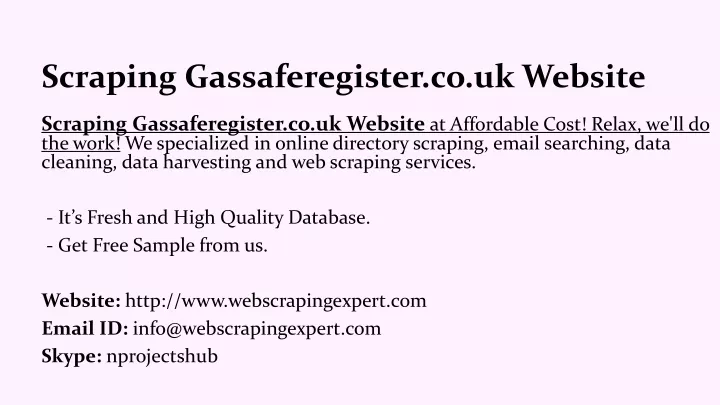 scraping gassaferegister co uk website